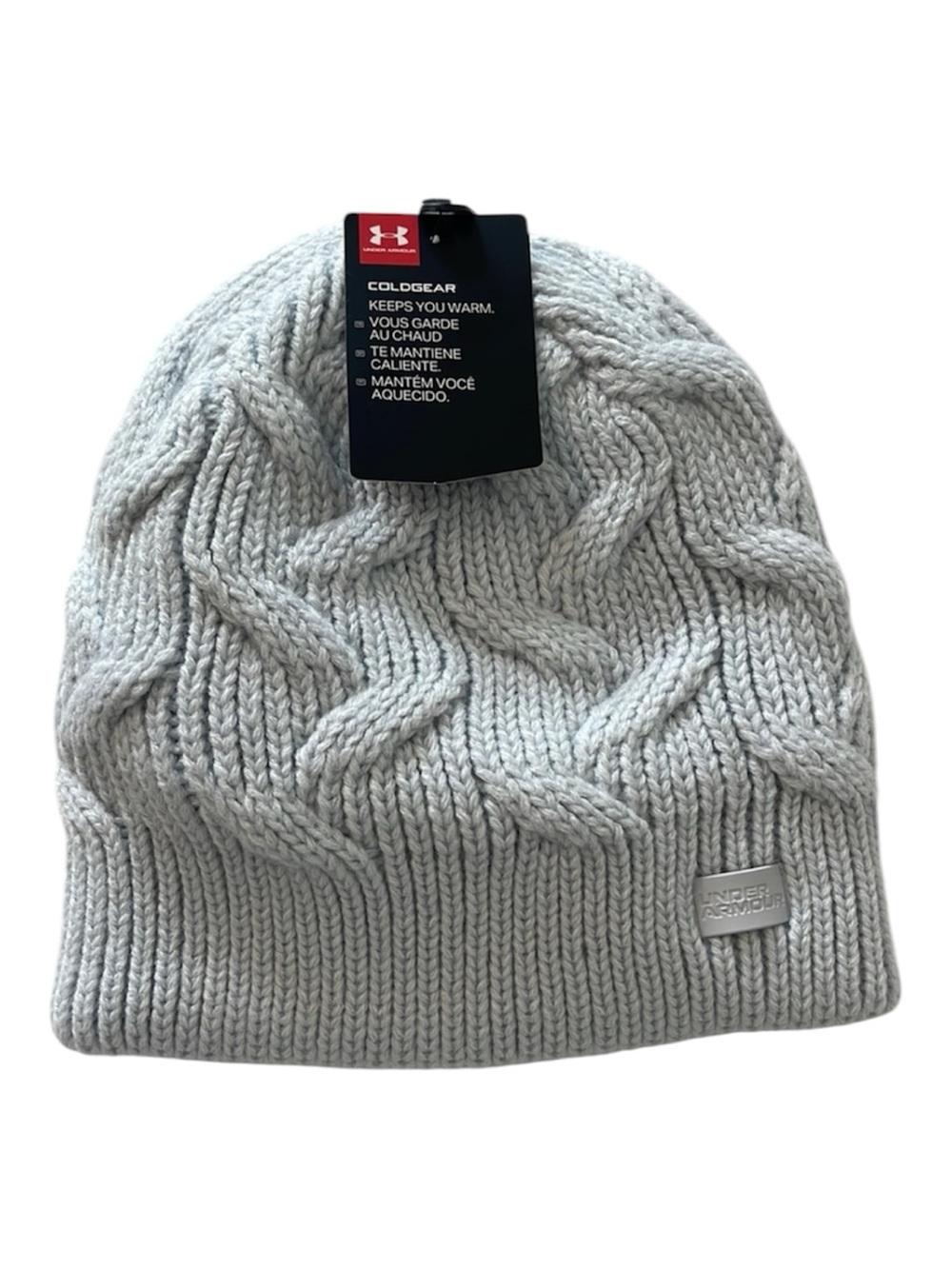 Under Armour UA Around Town Cable Knit Beanie Blue Gray